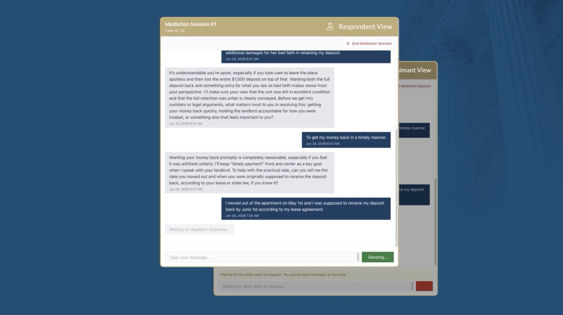 Judicaid mediation product demo