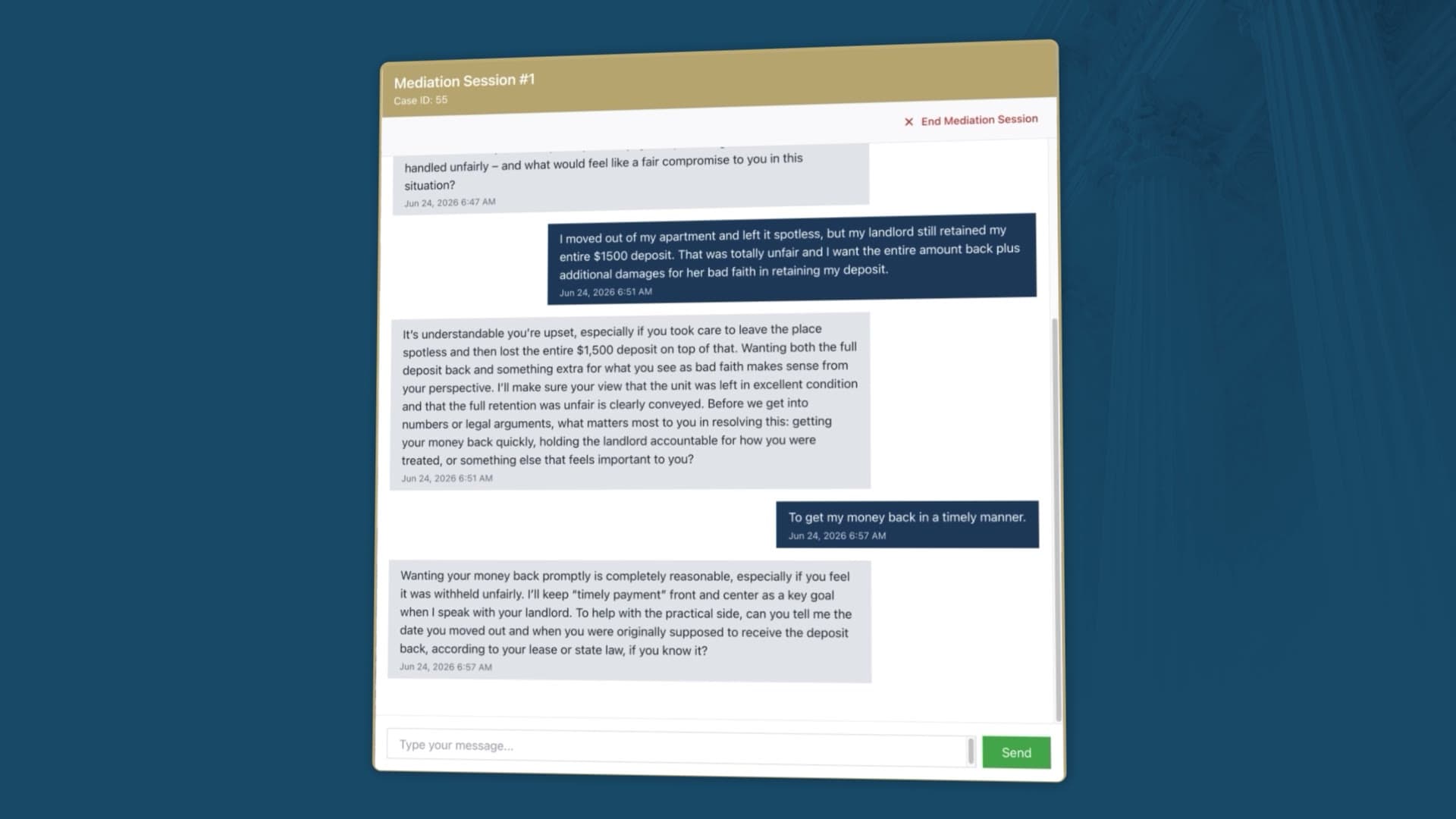 Judicaid asynchronous mediation product demo